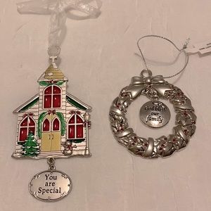 Ganz pewter Christmas ornaments. Set of 2